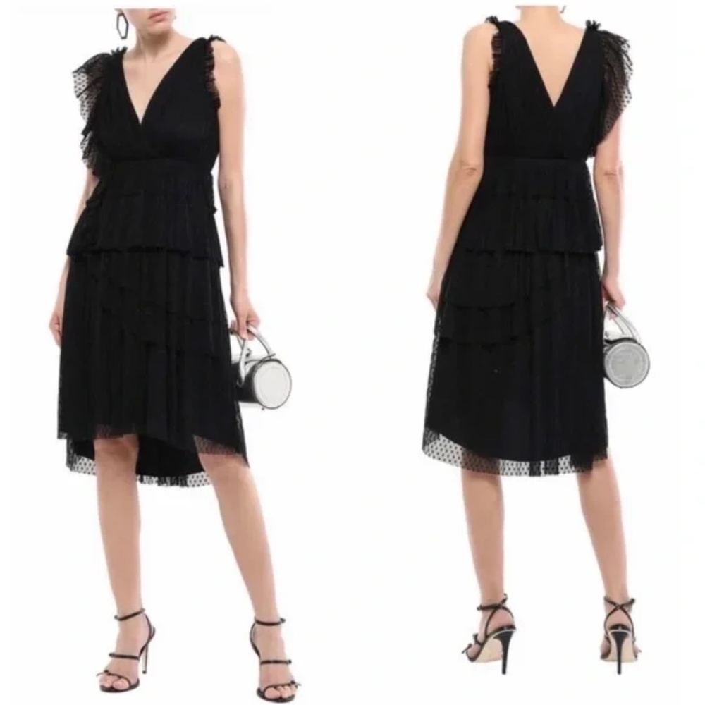 Joie Midi Johnesha Swiss Dot Tiered Dress | Size US 0